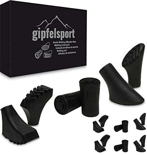 gipfelsport Nordic Walking Stöcke Gummipuffer für Walkingstöcke, Wanderstöcke und Trekkingstöcke | Gummi Pad, Puffer, Stopper, Pads für Asphalt, Wandern und Nässe