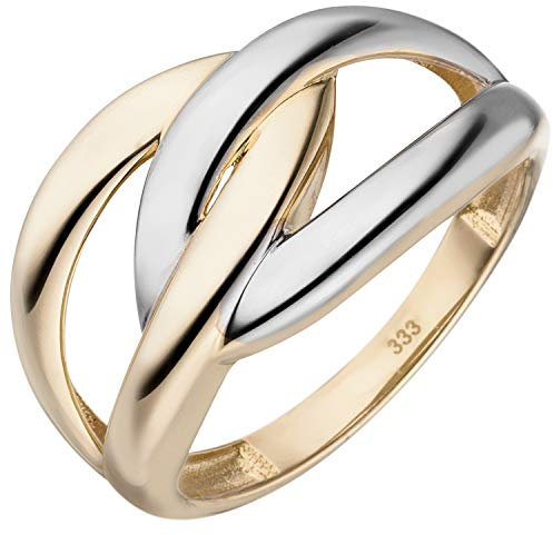 Jobo Damen-Ring aus 8 Karat 333 Gold Bicolor Größe 52