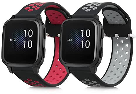 kwmobile Bracelet compatible avec Garmin Venu Sq Music/Sq bracelet - 2x bracelet de rechange en silicone pour fitness tracker