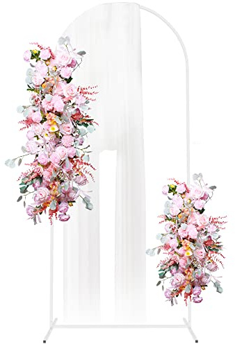 Putros Metall Hochzeitsbogen Hintergrundständer 1,8 m weiß Traubogen Hochzeit Ballon gewölbter Bogenrahmen für Geburtstagsparty Braut Babyparty Zeremonie Dekoration