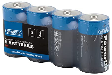 Draper 03979 PowerUP Ultra Alkaline D Batteries (Pack of 4)