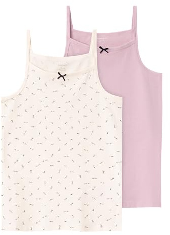 Name IT Mädchen Nkfstrap Top 2p Buttercream Floral Noos Unterhemden (2er Pack)