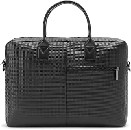 DAVIDOFF PARIS Handtasche - Herren Businesstasche aus echtem Leder in Schwarz - Laptoptasche für 13/14 Zoll -Elegante Akentasche für Arbeit und Büro