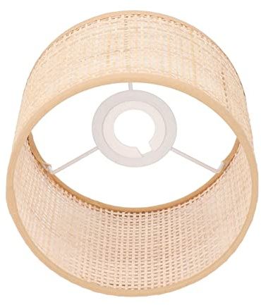Marhynchus Vintage Rattan Lampenschirm E27 E14 Lampenfassung Geflochtener Korb Kronleuchter Hängetisch Bodenleuchte Abdeckung