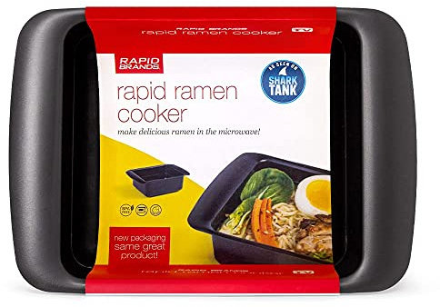 Rapid Ramen Cooker | Microwavable Cookware for Instant Ramen | BPA Free and Dishwasher Safe | Perfect for Dorm, Small Kitchen or Office | Black