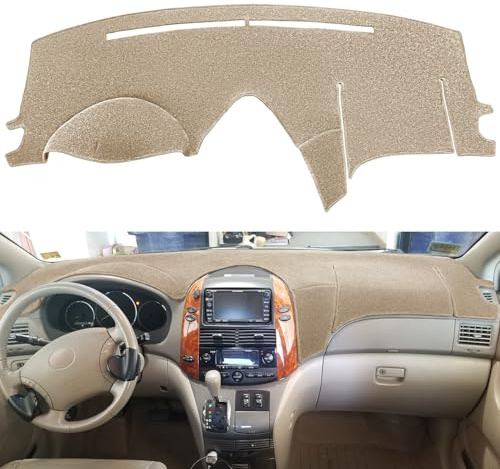Fcovergurus Dash Cover Mat Custom Fit for Toyota Sienna 2004-2010, Dashboard Cover Pad Carpet Protector (04-10 Beige) F99