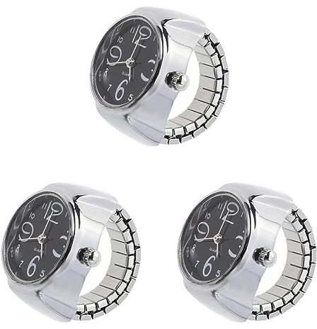 Garneck 3stücke Unisex Uhr Mit Elastischem Design Kreative Fingeruhr Für Stilvolles Accessoire Schwarz Als Für Und Für Anlässe Wie Geburtstage Und Weihnachten