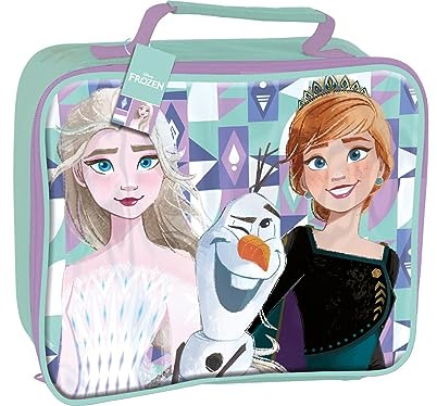 ILS I LOVE SHOPPING Borsa Termica Rettangolare Impermeabile Porta Pranzo per Bambini con manico - Gadget Scuola (FROZEN)