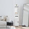 HUOLE Mueble para Cuarto de baño, Mueble de Aseo, Mueble Auxiliar Baño Moderno Armario de Baño Mueble de Almacenaje para Salón Dormitorio Antivuelco, 20 * 20 * 80cm Blanco
