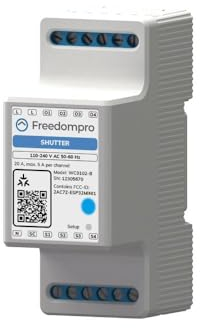 Freedompro Smart WiFi Switch Controls 2 Roller Shutters, Rolling Shutters, Smart Home Module DIN H Relay Compatible with Matter, Apple HomeKit, Alexa, Google Home, 110-240V 5A, Electrical Panel