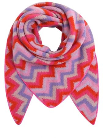FASHION YOU WANT XXL Schal flauschig schal-tuch damen dicker dreieckstuch groß Wolle Azteken BUNT Farben kuschelig (hellrosa/lila)