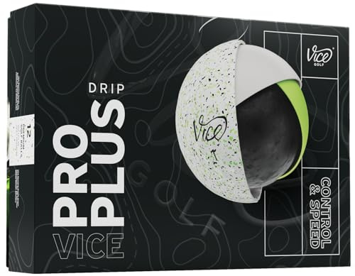 Vice Pro Plus golfbollar (2025-modell) (lime/svart dropp)