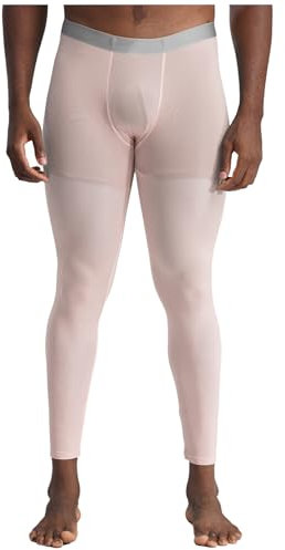 iEFiEL Herren Leggings Fitness Strumpfhosen Elastischer Bund Hosen Bulge Pouch Nahtlose Pants Transparent Unterhosen Lang Nackt M