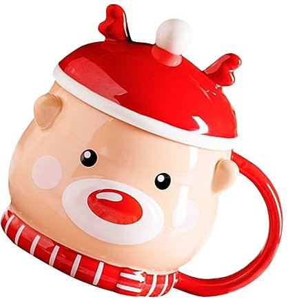 Garneck Mug à Eau Motif Élan De Noël Tasse Décorative Pour Fêtes Mug Céramique Pour Maison Bureau