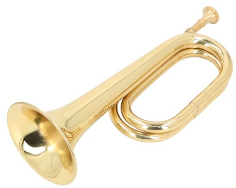 Luocute Kavallerie-Trompete aus Verdicktem Messing, Spanisches Signalhorn in C-Dur für Unerfahrene Musiker, Goldenes Blasrohrinstrument für das Kavallerie-Orchester der Schulband