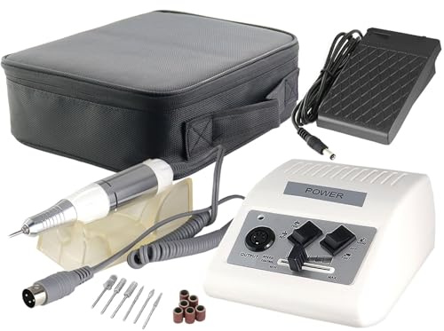 Elektrisches Fußpflegegerät Pediküre Schleifgerät zur Hand oder Fußpflege | Nagelfräser mit 30.000 Umdrehungen pro Minute Einsteiger Set für zu Hause mit Transportschutz