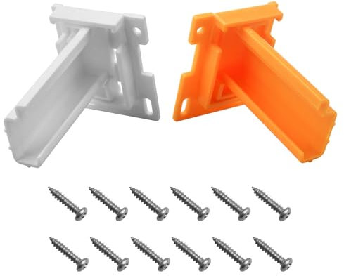 H307 Drawer Slide Socket Set with 2-1/8 inch x 1-3/4 inch Adjustable Base and Raised Edge 3/4 inch Slide Channel (1-1/8 Total), Plastic, Left and Right