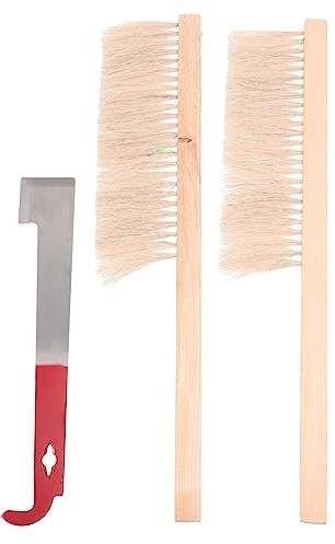 Happyyami Beehive Brush and Scraper Set for Beekeeping Sturdy Hive Tools for Honey Extraction and Maintenance Essential Beekeeping Supplies