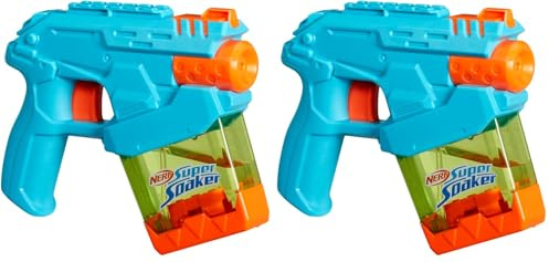 Nerf Super Soaker Mini Dunk-Fill Wasserblaster, klein & handlich (auch zum Mitnehmen) und einfach zu befüllen, Outdoorspielzeug für Jungen und Mädchen ab 6 Jahren (Packung mit 2)
