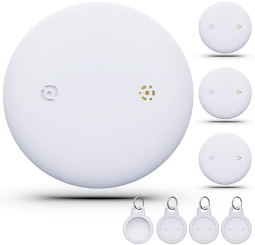 WAFTING Bluetooth Tracker Tag für Android (NUR Android), Schlüsselfinder Kompatibel mit Google Find My, Koffertracker Tags für Schlüssel/Gepäck/Koffer, 4er-Pack