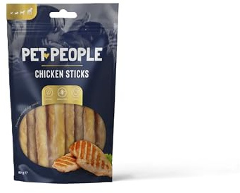 Pet People Chicken Sticks 80g, Natural, Grain Free, High Protein, Dental Care, Dog Snacks - 8pc, 80g (12 Bags)
