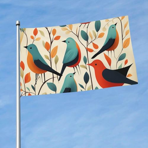 Flagge, 91 x 152 cm, Vogelschwarm, lustige Flaggen, Feiertags-Gartenflaggen für alle Jahreszeiten, strapazierfähige Flaggen für draußen, Allwetterflagge für Wohnheimzimmer tion, Partys im Freien