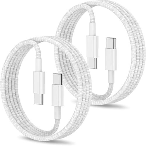 Cable USB C a USB C 1M 2Pack, Cable para iPhone USB C Cable Cargador para iPhone Carga Rapida cable Tipo C cable para Apple iPhone 17/17 Pro/17Pro Max/16/15/iPad, Samsung Galaxy S24/S23/S22