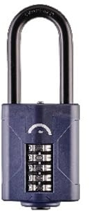 Padlock Combi Extra Long Shackle 60 mm – 4-Digit Resettable Combination Padlock with Extended Hardened Steel Shackle