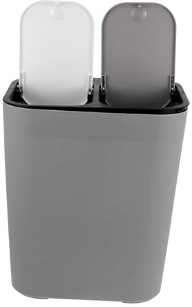 TOYANDONA Cubo de Basura Doble Compartimento con Tapa Contenedor Reciclaje Cocina para Separación Residuos Cesta Basura Práctica y Fácil de Limpiar