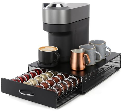 Porte Capsule pour 40 Vertuoline Capsules,Organisateur en Métal. | Support de Machine à Café avec Tiroirs de Rangement Dosettes Vertuoline.