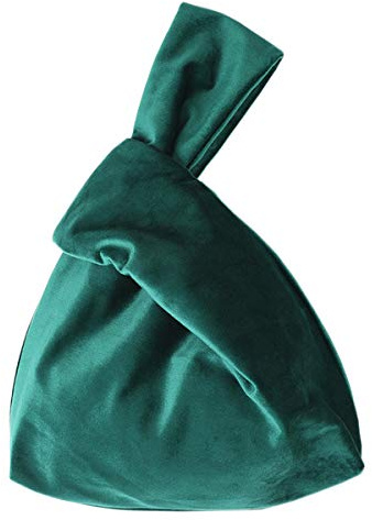 XMRS Damen Luxus Samt Abendtasche Knotenverschluss Handgelenk Tasche Tragbare Kosmetik Organizer Tasche, Grn (grün), Small