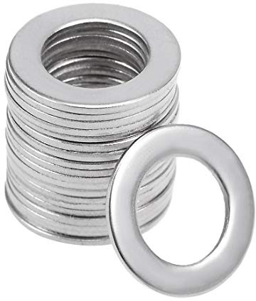 sourcing map 20 Pcs 8.5mm x 14mm x 0.8mm Rondelle Plate en Acier Inoxydable 304 pour Boulon à Vis