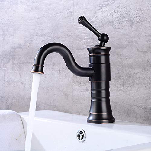 YHSGY Waschtischarmaturen Alle Kupfer Heißes Und Kaltes Wasser Wasserhahn Über Aufsatzbecken Wasserhahn Einlochmontage Wasserhahn