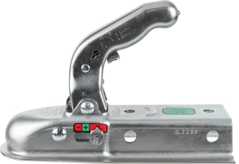 UNITRAILER tête d’attelage Knott K7,5-L pour remorque 750 kg – pour Timon carré 60 mm – Indicateur d’Usure – Résistant à la Corrosion – Acier zingué