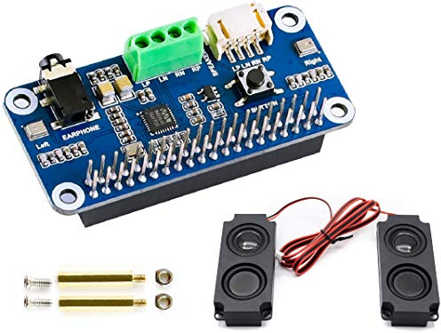 Audio HAT Modul für Raspberry Pi 4B/3B+/3B/2B/B+/A+/Zero/Zero W/Pi Zero WH,WM8960 HiFi-Soundkarte HAT Stereo Codec, Play/Record