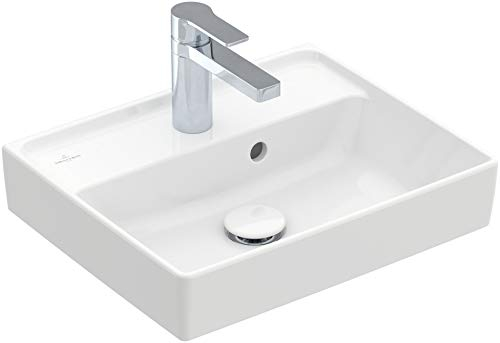 Villeroy & Boch Collaro Waschbecken mit ?????????????, 450 x 370 mm, mit Überlauf, ohne Unterlauf, 433445, Farbe: White Ceramicplus - 433445R1