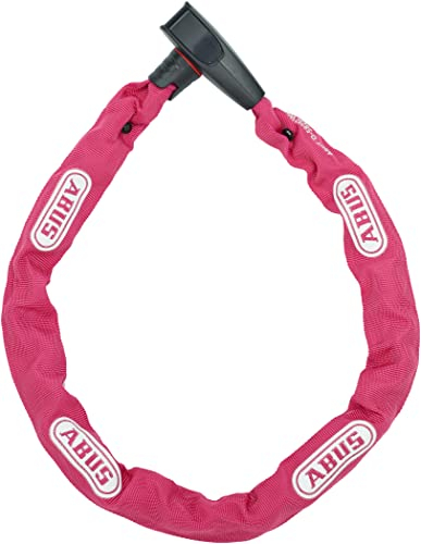 ABUS Kettenschloss Catena 6806K – Leichtes Fahrradschloss aus gehärtetem Stahl mit modischem Textilschlauch – Vierkantkette mit ABUS-Sicherheitslevel 6 – 85 cm – Pink