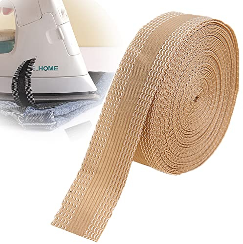 DHER Kleidung AufbüGeln Kleidung Klebeband Selbstklebende Saumband 10 Meter Kleiderzieh-Seitenaufkleber Universell Selbstklebend, Freischneidend, HosenöFfnungs-BüGelband, Shorts-FüßE Aufkleber (Beige)