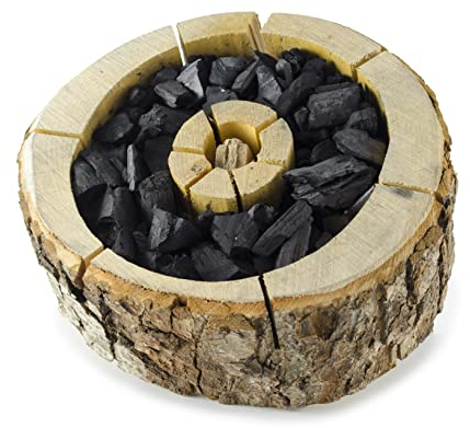 X4-LIFE Öko Grill XL inkl. Holzkohle und Anzünder - Einweggrill aus Holz - Umweltfreundlich mit FSC Zertifizierung | 24-28 cm