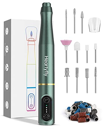 Nagelfräser für Gelnägel Kabellos Tragbar, Heartyfly Fräser für Gelnägel, USB Wiederaufladbar 3 Geschwindigkeitsstufen Einstellbar ( Niedrig Mittel Hoch), Geeignet für Maniküre Pediküre