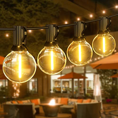 BokiHuk Outdoor String Lights, 15M/50FT 25+1 LED Outdoor Lights Mains Powered, G40 Plastic Shatterproof Led Garden String Bulbs for Outside, Pergola, Yard, Wedding, Christmas, Backyard, Party, Patio