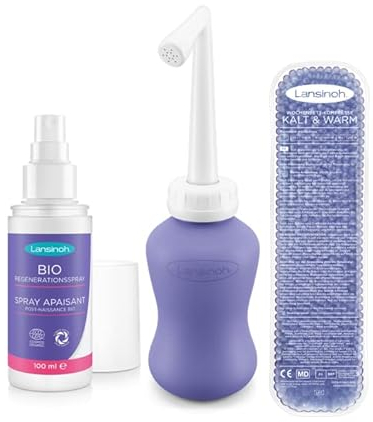 Lansinoh Wochenbett Set - BIO Regenerationsspray, Intim-Dusche & Wochenbett-Kompresse