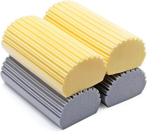 Zorveiio 4 Stück wiederverwendbarer, feuchter Staubwischschwamm, effiziente Reinigung von Staub, Schmutz und Flecken, magischer Radierschwamm für Deckenventilator, Jalousien, Sockelleiste, Grau und