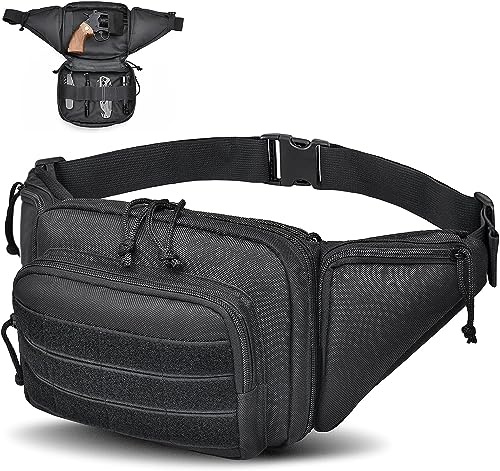 Norhogo Marsupio Uomo Sportivo, Multiuso Porta Sportivo Marsupio Molle Tattico Cintura Corsa Sottile Zaino da Camping e Outdoor, Tracolla Tattico Militare Fondina Porta Pistola, marsupio tattico