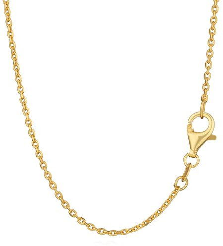 NKlaus Diamantschimmernde Ankerkette: 925 Silber Gelbgold vergoldet, diamantiert, 42cm, 45cm, 50cm, 1,2mm Breite – Ein funkelndes Collier