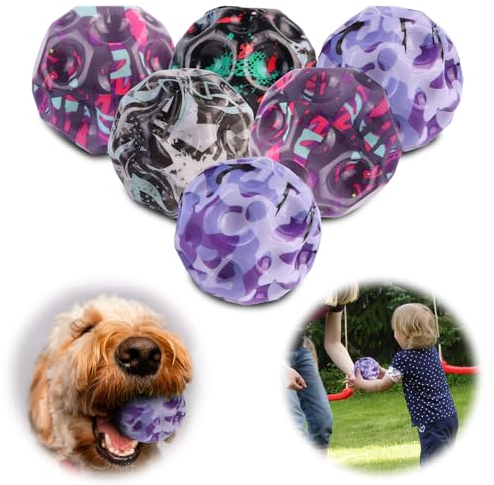 Herton 6 stycken Astro Jump Ball, 7 cm rymdbollar höga hopp moonball studsboll super hög studs springboll hoppboll hoppboll hoppande gummiboll för barn husdjur hund utomhus