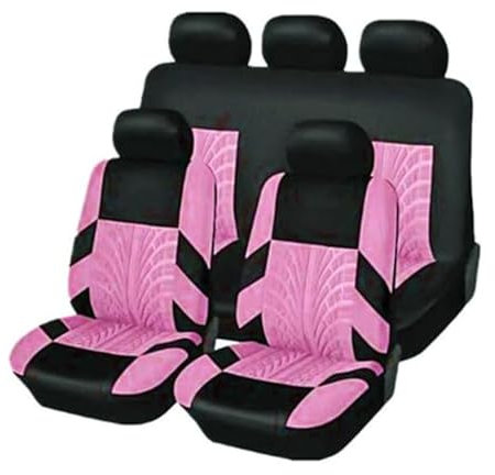 MEIQIANG sitzbezüge Auto für FIAT Panda Classic/Pandazzurri/Panda City Cross 2000-2023 2024, Allen Jahreszeiten ErhäL Atmungsaktiv Bequem Schonbezüge Innenraum Zubehör,Pink