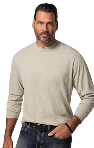 JP 1880, herr, stora storlekar, långärmad tröja, Vit, 3XL