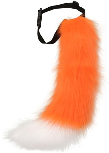 DRESHOW Kunstpelz Fuchspelzschwanz Cosplay Kostüm Party Halloween Weihnachten Flauschiger Katzenschwanz für Damen