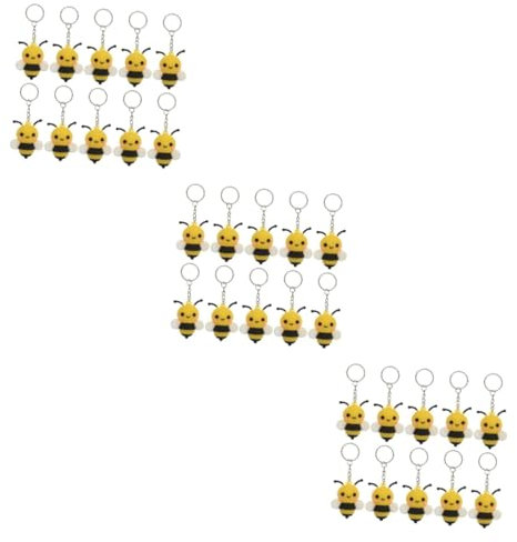 BCOATH 30 Stk Biene Schlüsselanhänger weiche Bienenpuppe Biene Stofftier tick Bienen Thema Partygeschenke Cartoon Bienen Schlüsselanhänger Tasche hängende Dekoration Gastgeschenke Metall